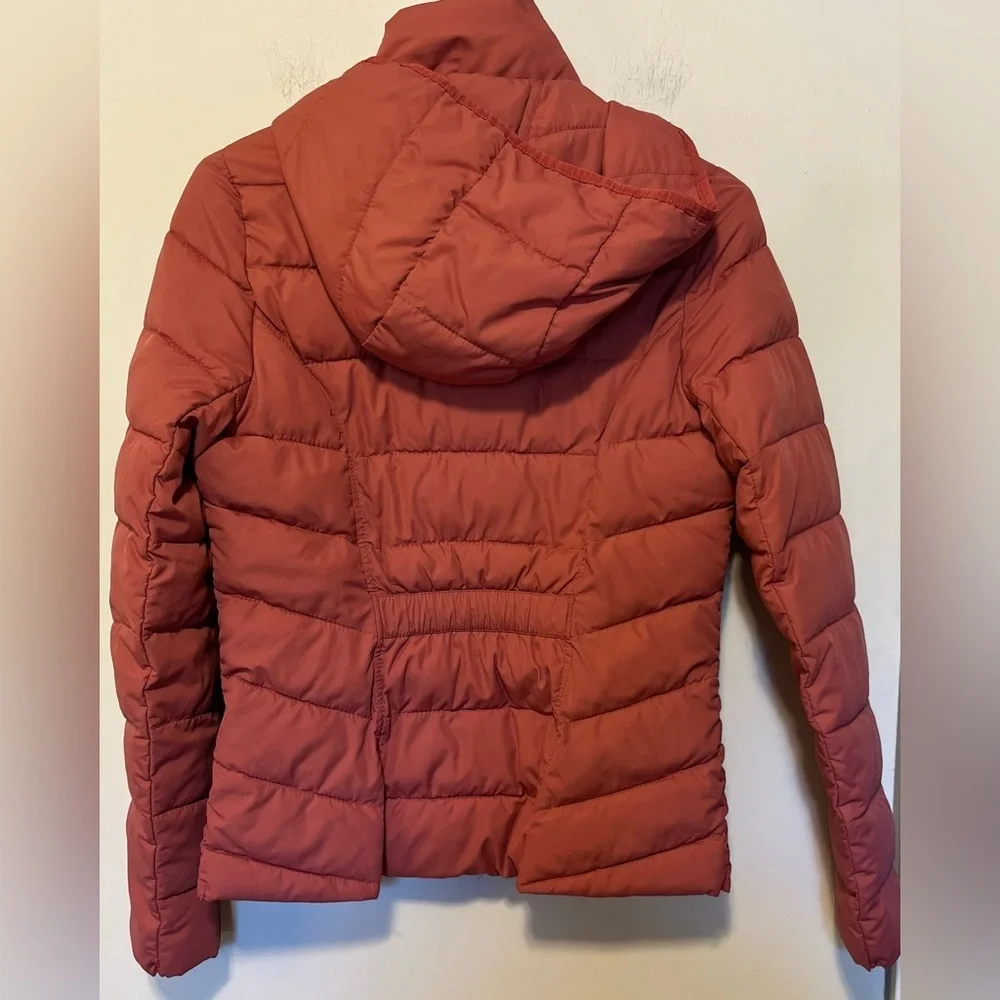 Abercrombie & Fitch Packable Puffer Coat Women Small Pink Removable Hood - Picture 3 of 6